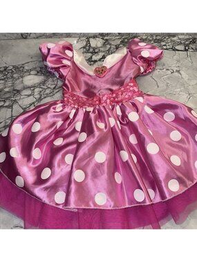 Disney Store Size 2 Girls Minnie Mouse Dress Costume Pink